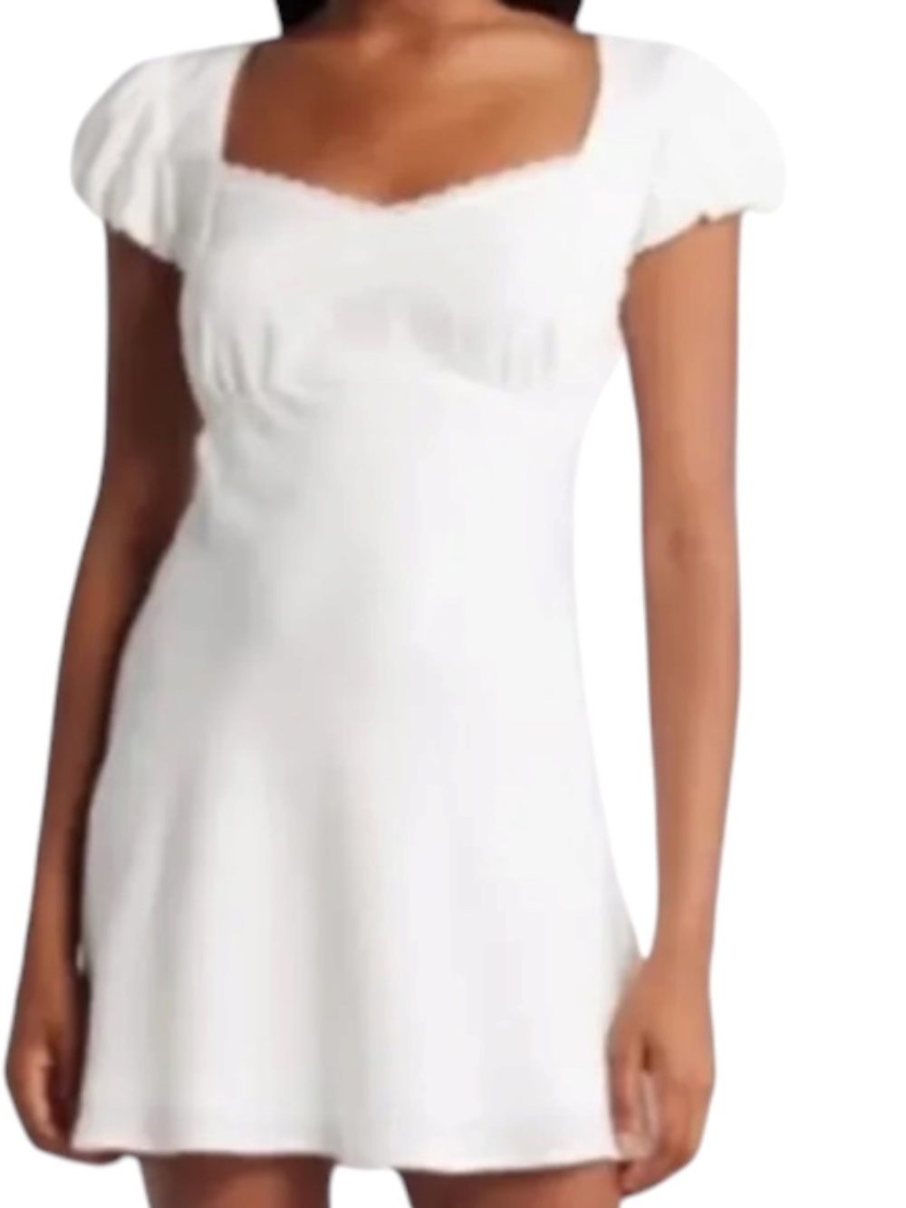 All in Favor Puff Sleeve Sweetheart Dress S